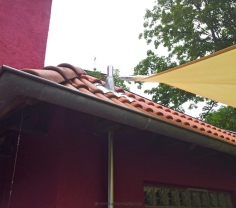 Essen Sonnensegel Essen I. – Mastbefestigung an Wand für Sonnensegel über Hausterrasse