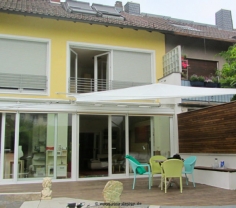 Frankfurt Sonnensegel auf Terrasse über Wintergarten