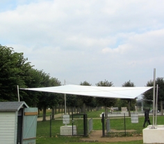 Xanten LVR-Archäologischer Park Sonnensegel auf Freifläche