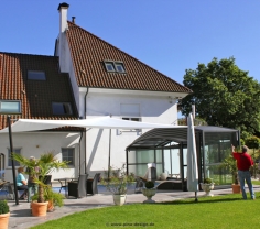 Sonnensegel aufrollbar in elektrisch als Pool Beschattung