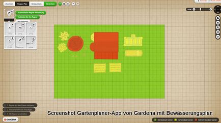 Gardena-Gartenplaner mit Bewässerungsplan